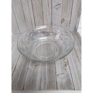 Vintage Manhattan Thumbprint Clear Glass 8 1/2"  Serving Bowl